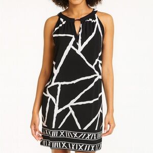AGB black and white knee length Dress